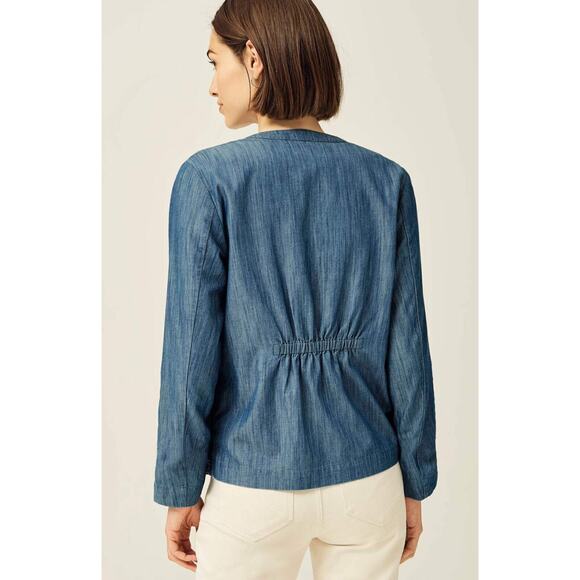 NWT J. Jill Embroidered Indigo Open Front Jacket Floral Blue Women's Size Large - Picture 10 of 14